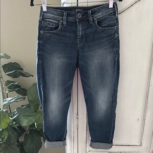 Silver Jeans Womens 26 Blue Avery Skinny Crop Capri Medium Wash Denim Stretch